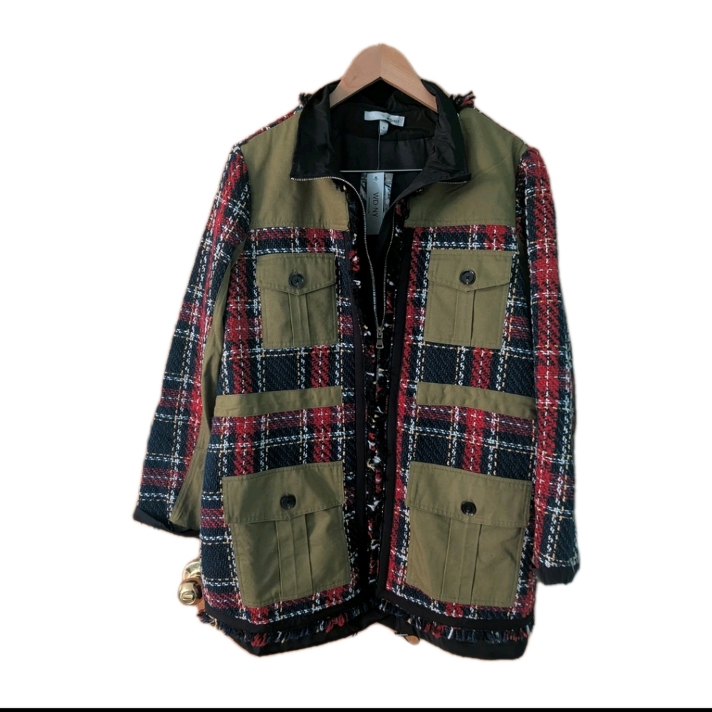 Coat Jacket Tweed Anorak WDNY Women Size 1X NEW With Tags Cargo
